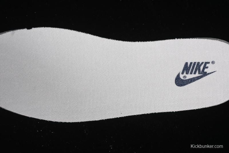 Nike SB Dunk Low Anniversary Premium Custom Low-Top Casual Skate Shoes in Off-White with Navy Blue Swoosh - SJ1089-004