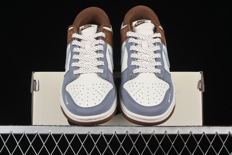 Nike SB Dunk Low Levi's Collaboration - White Grey Brown Anniversary Customized Low-Top Casual Sneakers - JH8310-958
