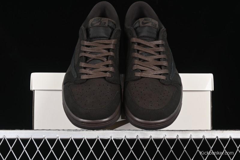 Nike Travis Scott x Air Jordan 1 Low OG AJ1 Collaboration Reverse Swoosh Sneakers - DM7866-202
