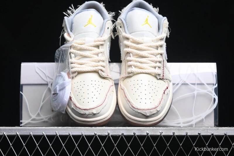 Nike Air Jordan 1 Low AJ1 Panda Prank Qixi Themed Retro Basketball Shoes with Special Graffiti Design - FZ5046-041