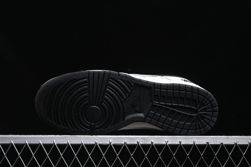 Nike SB Dunk Low Stussy Collaboration - Beige Black Swoosh Silver Edge Anniversary High-End Custom Low-Top Casual Sneakers - XX3168-306