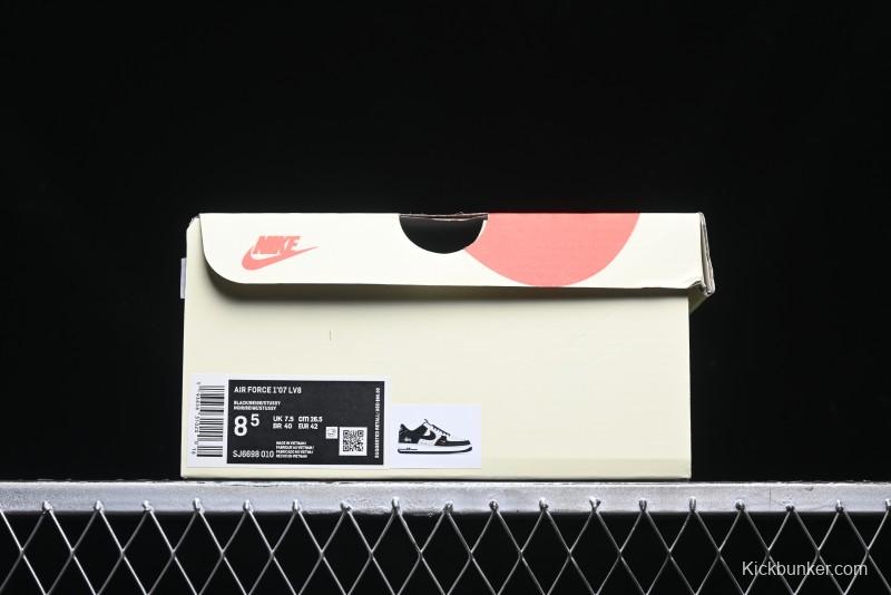 Nike Air Force 1 '07 Low Stussy Collaboration - Black White Mini Swoosh Low-Top Casual Sneakers - SJ6698-010