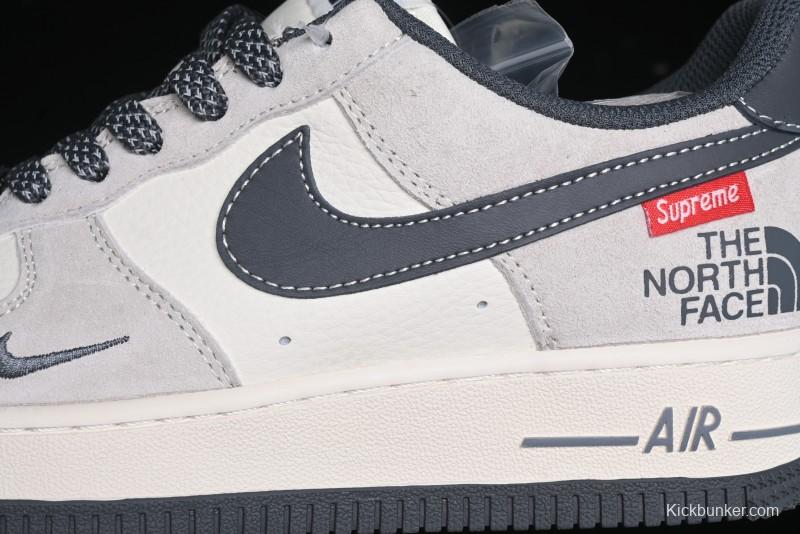 Nike Air Force 1 '07 Low Supreme The North Face Collaboration - Grey Black Red Logo - XZ6188-112