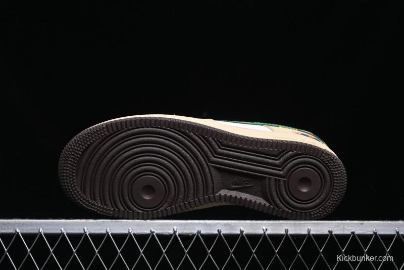 Nike Air Force 1'07 Low Gucci Collaboration White Brown Green Low-Top Casual Sneakers - KK1988-024