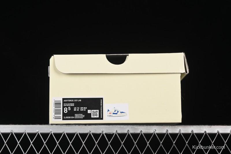 Nike Air Force 1 '07 Low Supreme Collaboration - Off White Navy Blue Low Top Casual Sneakers SJ6698-004