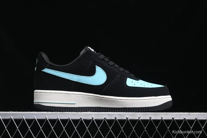Nike Air Force 1 '07 Low Stussy Collaboration - Black Tiffany Low-Top Casual Sneakers - KK1988-030