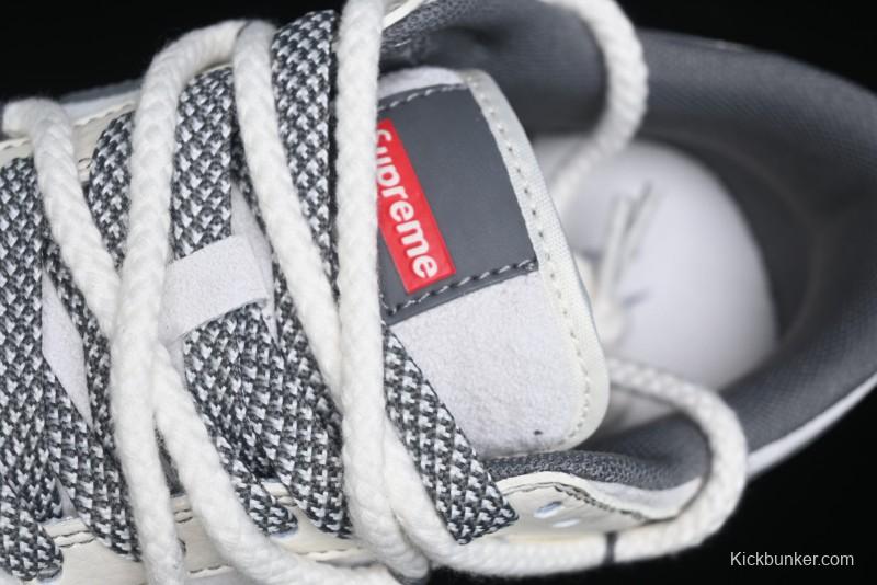 Nike SB Dunk Low Supreme x Stone Island Triple Collaboration - Strap Patch Gray Hook Anniversary High-End Custom Low-Top Casual Skate Shoes - YX5066-203
