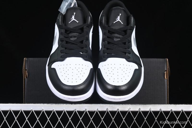 Nike Air Jordan 1 Low AJ1 Basketball Shoes in Black White Silver - 553558-131