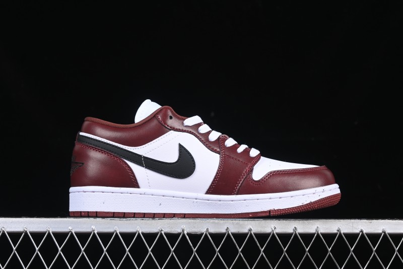 Nike Air Jordan 1 Low AJ1 Retro Lifestyle Sneakers in White and University Red - HF3148-102