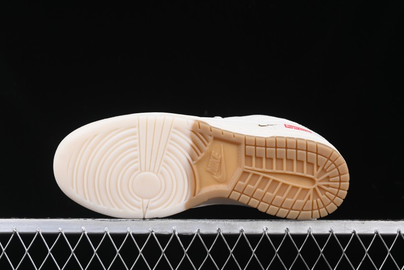 Nike SB Dunk Low Supreme Collaboration Two-Tone Khaki Anniversary High-End Custom Low-Top Casual Skate Shoes - BB8675-111