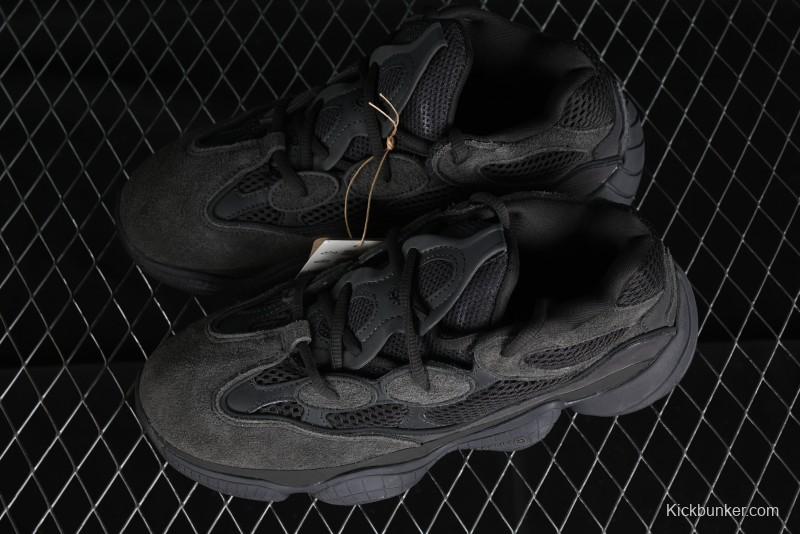 Adidas Yeezy 500 Black Casual Running Shoes - F36640
