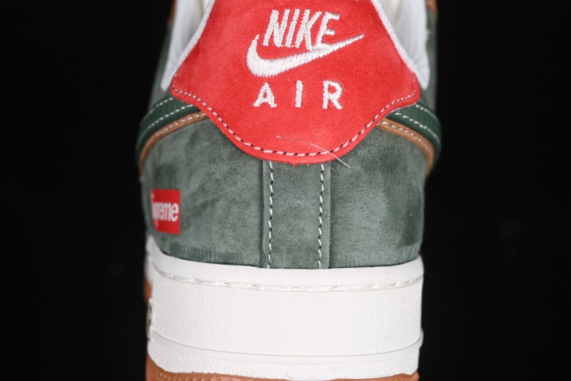 Nike Air Force 1 '07 Low Supreme Year of the Snake Limited Edition Green Brown Double Swoosh Casual Sneakers - DM6688-025