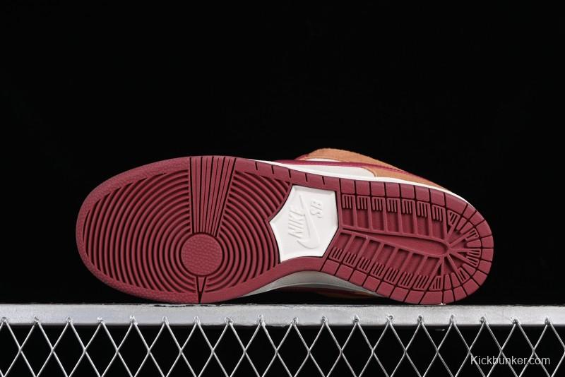 Nike SB Dunk Low Pro Brown Red Colorway SB Low Top Casual Skate Shoes - BQ6817-202