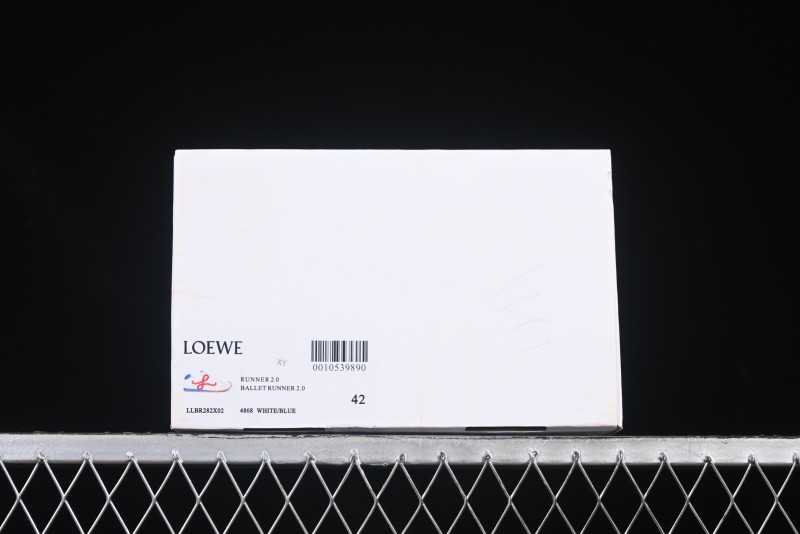 Loewe Ballet Runner 2.0 Sneakers Retro Style Low-Profile Casual Sports Shoes with Asymmetric Toe Design - White Blub