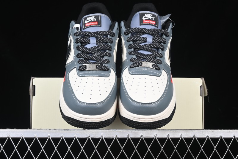 Nike Air Force 1 '07 Low Supreme Collaboration Sneakers in Blue Grey - XZ6188-385