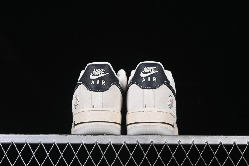 Nike Air Force 1 '07 Low Moncler Collaboration - Black Lychee Grain Pigskin Low-Top Casual Sneakers - CH6336-514