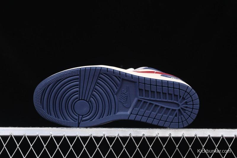 Nike Air Jordan 1 Low AJ1 The North Face Collaboration Grey Blue Red Hook Retro Basketball Shoes - DM9188-012