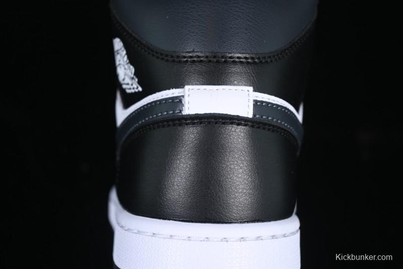 Nike Air Jordan 1 Mid AJ1 Basketball Shoes in Black White Gray - DQ8426-010