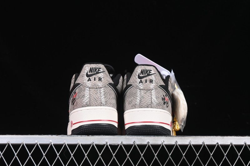 Nike Air Force 1 '07 Low Year of the Snake Limited Edition Grey Black Snake Scale Low-Top Casual Sneakers - DM6688-009
