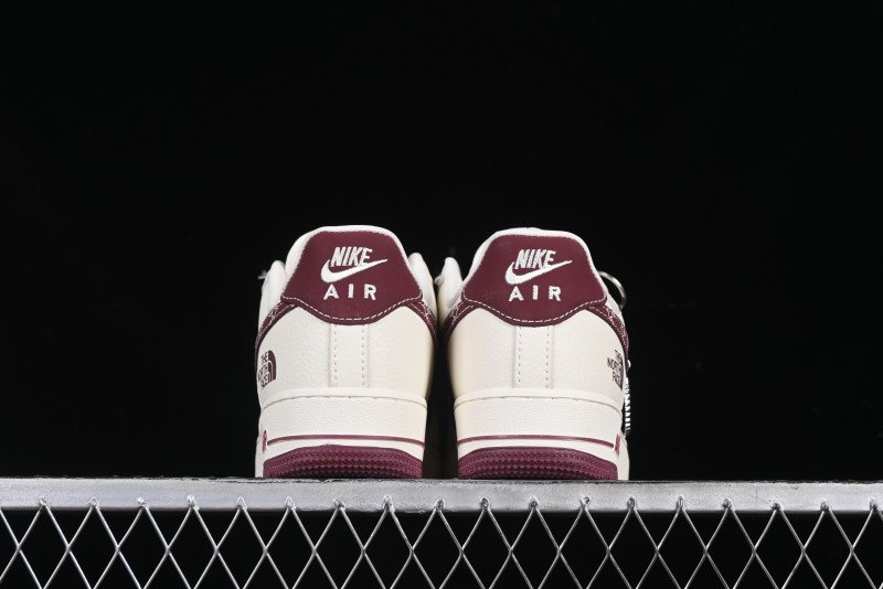 Nike Air Force 1 '07 Low The North Face Collaboration Burgundy Swoosh Casual Sneakers - KK1988-042