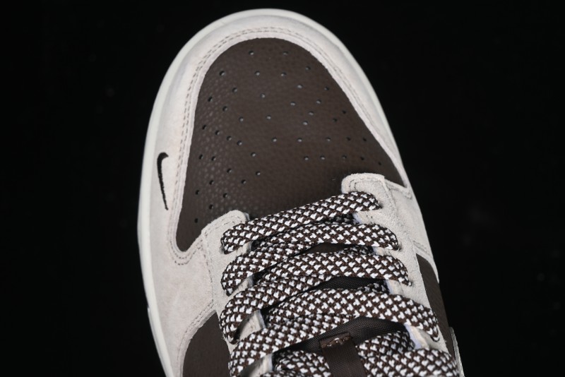 Nike SB Dunk Low Stussy Collaboration Brown Leather Swoosh Anniversary Custom Low-Top Casual Sneakers - DJ2024-062