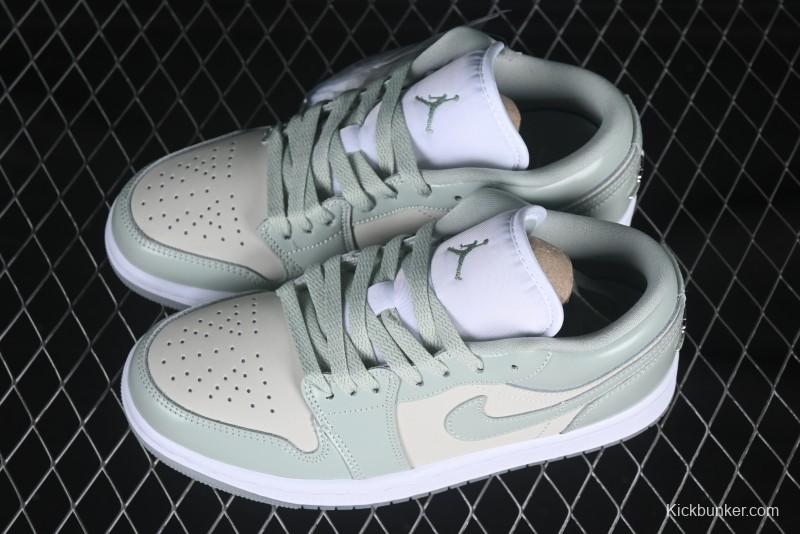 Nike Air Jordan 1 Low AJ1 Amber Green Low-Top Casual Sneakers - HF4078-100