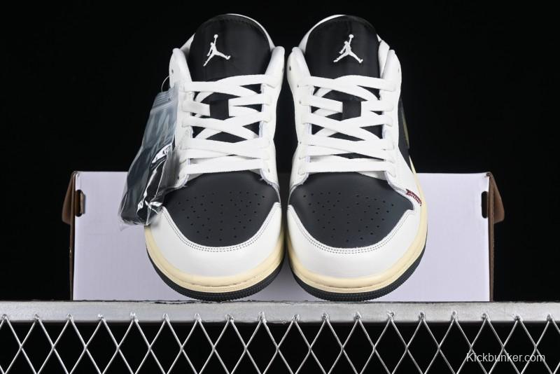 Nike Air Jordan 1 Low AJ1 Custom Black Green Low-Top Culture Casual Sneakers - DC0774-001