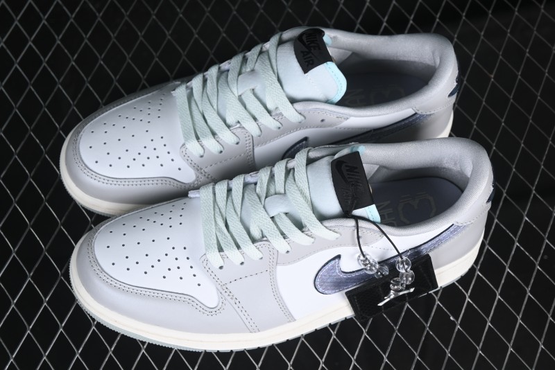 Nike Air Jordan 1 Low OG CNY AJ1 Snake Year Limited Silver Snake Low-Top Retro Basketball Shoes - HF3144-100