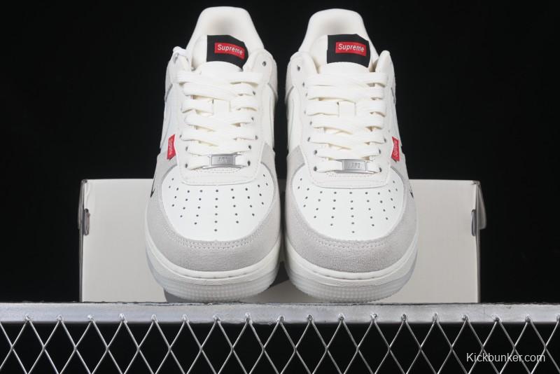 Nike Air Force 1 '07 Low Supreme Collaboration - Beige Grey Woven Label Casual Sneakers - CH6336-517