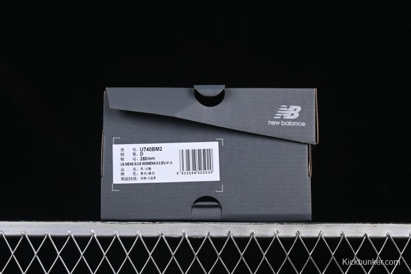 New Balance 740 Black and Silver Retro Running Sneakers for Men