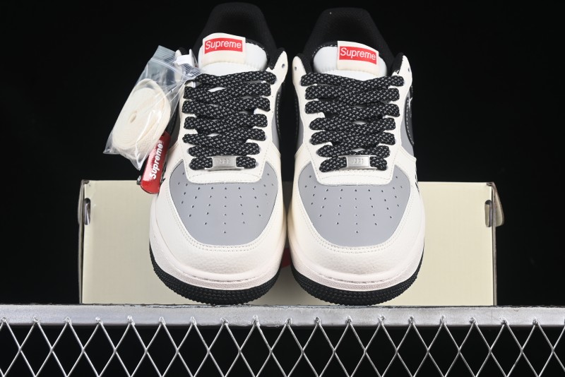Nike Air Force 1'07 Low Supreme Casual Sneakers in Beige Grey Black - HH7518-055