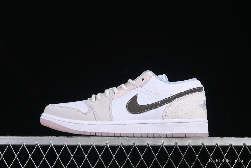 Nike Air Jordan 1 Low AJ1 Carved Pink Low-Top Casual Sneakers - IB8859-101