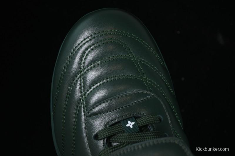 Louis Vuitton Footprint Soccer 2025 Spring Summer Collection Round Toe Lace-Up Low Top Lifestyle Casual Shoes - D.GREEN