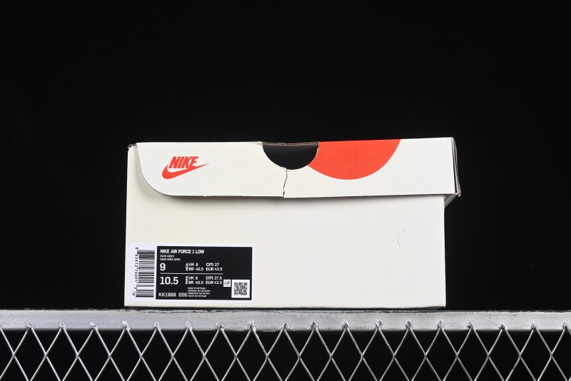 Nike Air Force 1'07 Low Dior Collaboration Grey Knit Skeleton Low-Top Casual Sneakers - KK1988-056