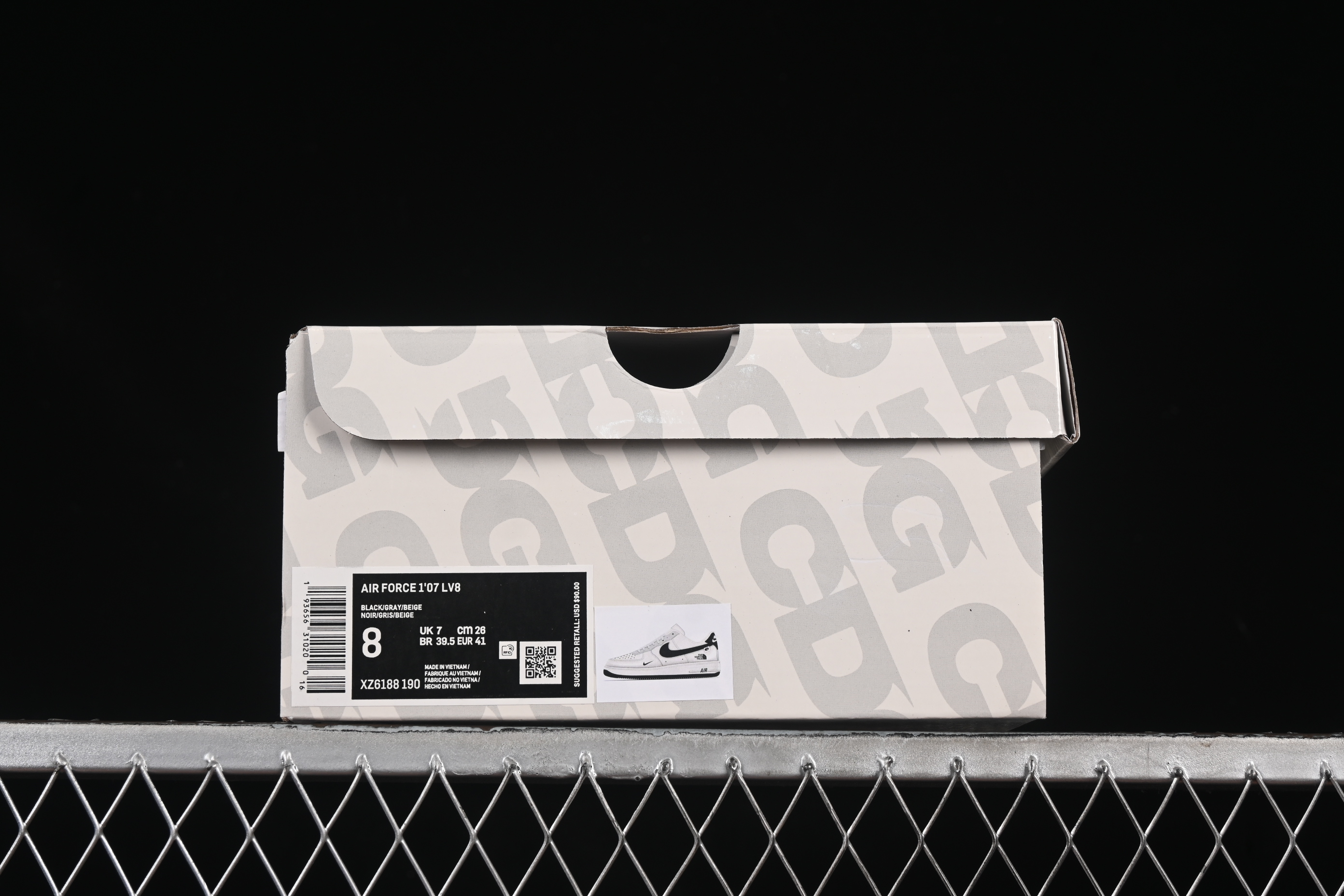 Nike Air Force 1 '07 Low The North Face Collaboration Beige Black Swoosh Casual Sneakers - XZ6188-190