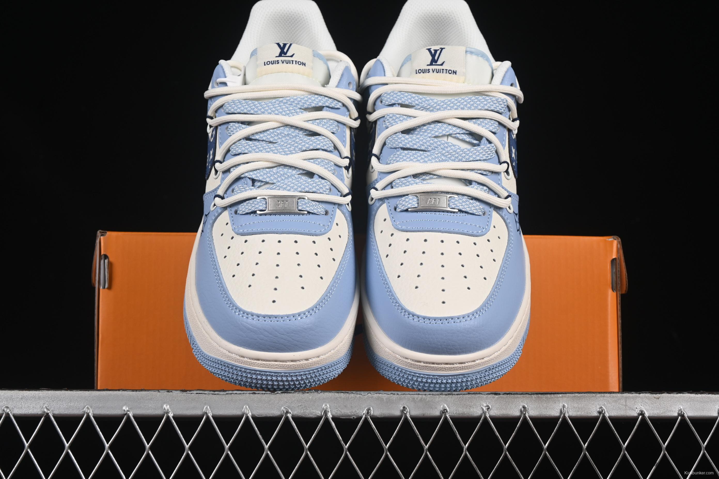 Nike Air Force 1 '07 Low LV Collaboration University Blue Drawstring Casual Sneakers - DM6868-059