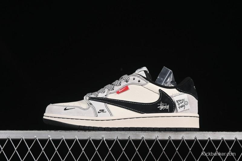 Nike Travis Scott x Fragment Design x Air Jordan 1 Low OG SP AJ1 Retro Sneakers - YX5066-301