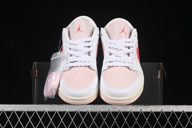 Nike Air Jordan 1 Low AJ1 White Pink Low-Top Casual Sneakers - IB8156-133
