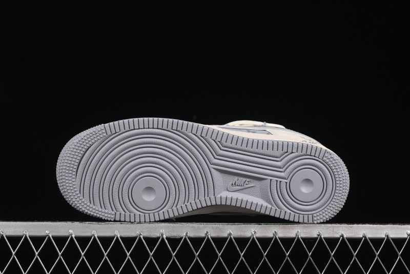 Nike Air Force 1'07 Low LV Collaboration Grey Print Drawstring Casual Sneakers - DM6868-062