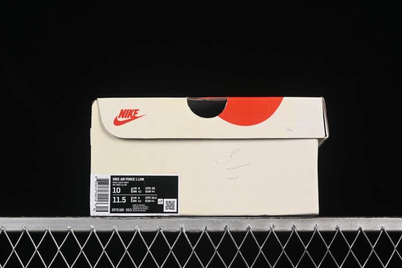Nike Air Force 1'07 Low Casual Sneakers with Blue Line Ghost Face Design - DF0188-053