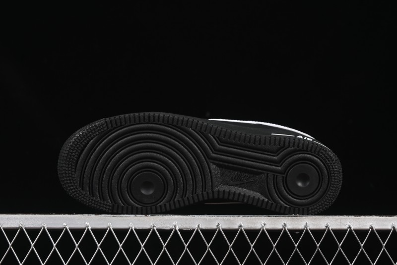 Nike Air Force 1 '07 Low Casual Sneakers in Black & White with Hemp Rope Detailing - ZH0316-073