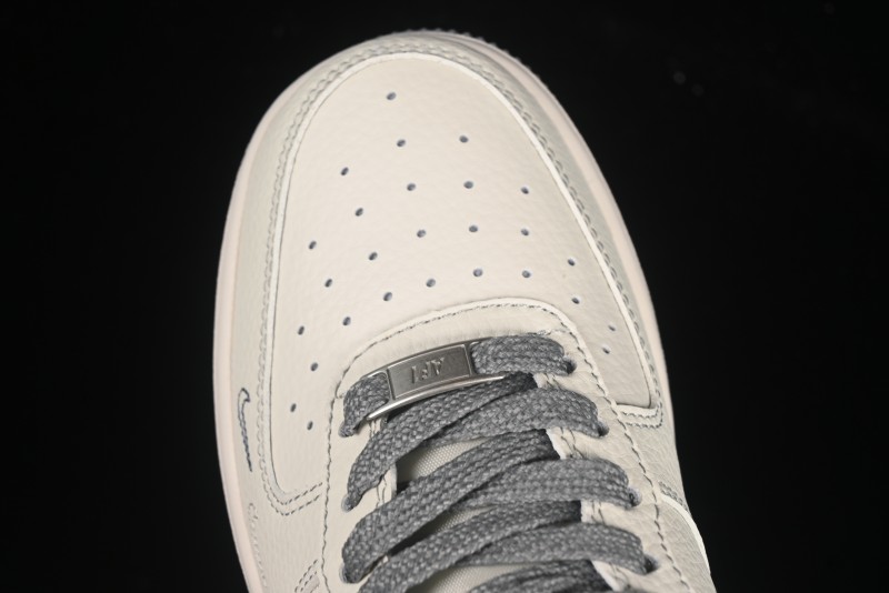 Nike Air Force 1 '07 Low Stussy Collaboration Beige Mini Swoosh Casual Sneakers - HH7518-064