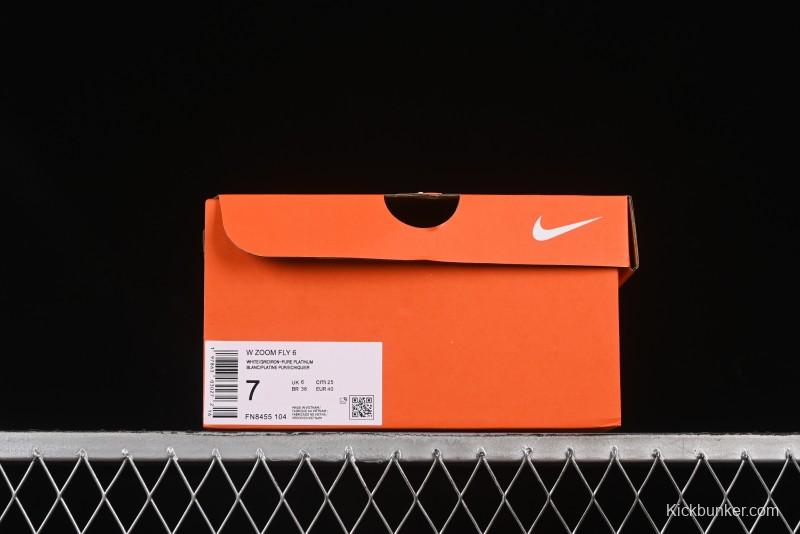 Nike Zoom Fly 6 Lightweight Responsive Running Shoes with Flyknit and Carbon Fiber Plate - FN8455-104