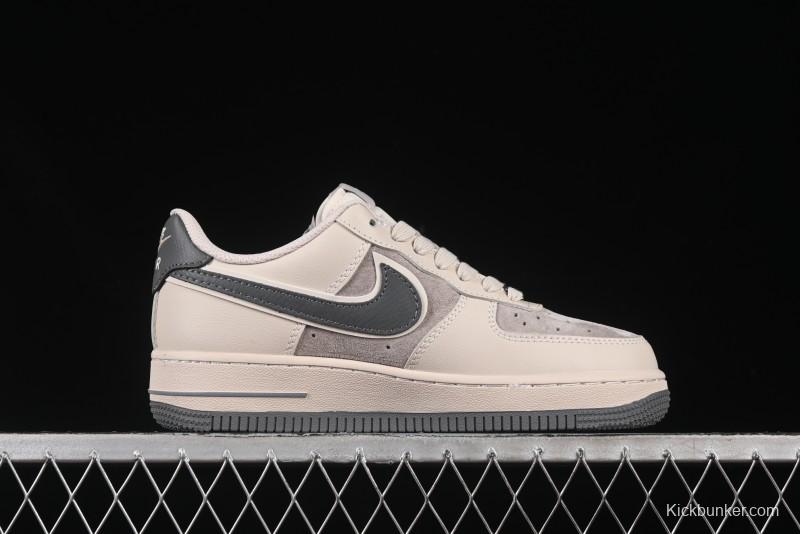 Nike Air Force 1 '07 Low Stussy Collaboration Pig Grey Swoosh Grey Sole Casual Sneakers - XX3168-126