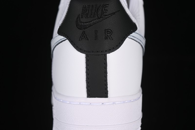 Nike Air Force 1 '07 Low Casual Sneakers in White-Black Gradient with Full-Length Air Cushion - ZH0316-078