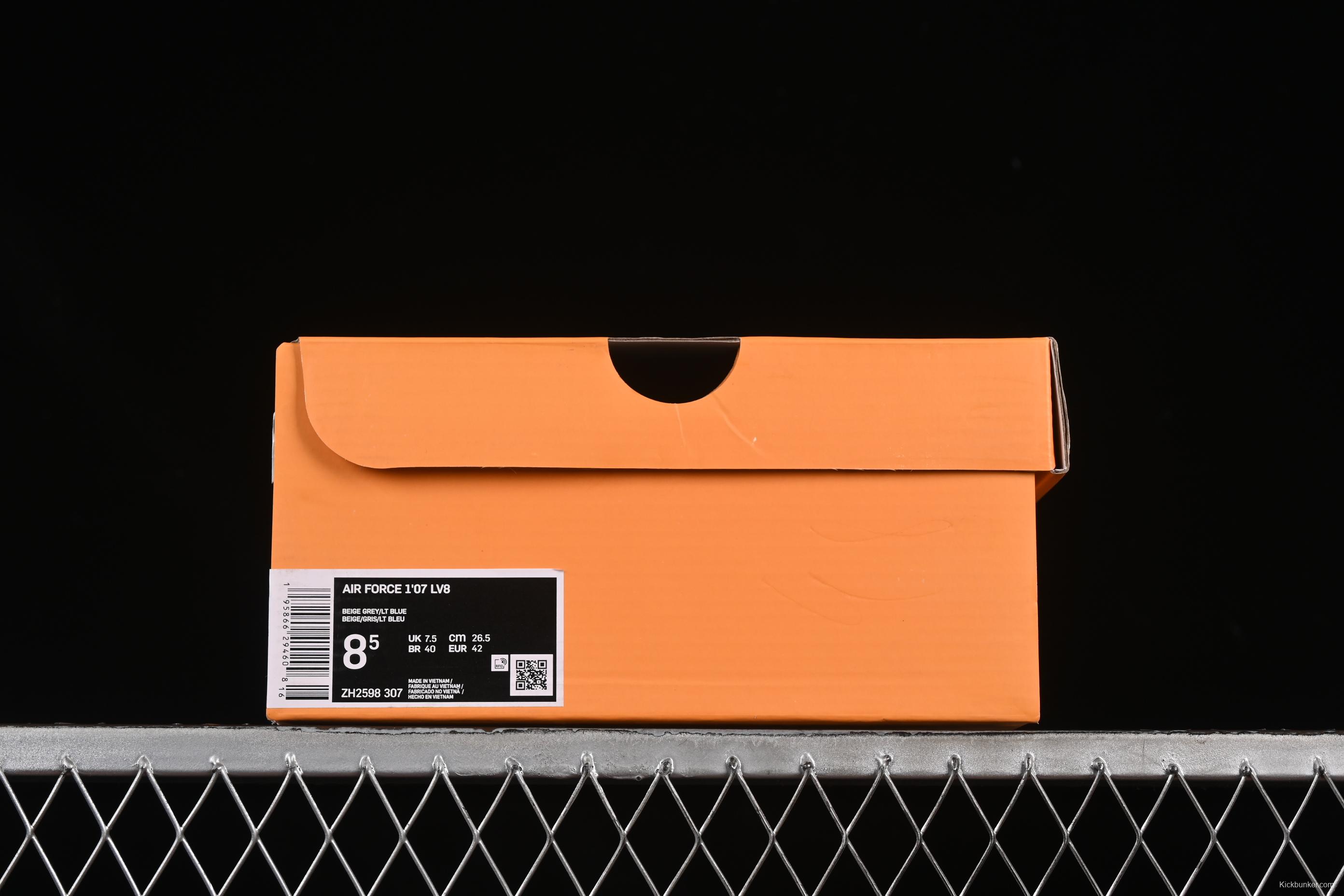 Nike Air Force 1'07 Low LV Collaboration Grey Blue Stone Texture Casual Sneakers - ZH2598-307