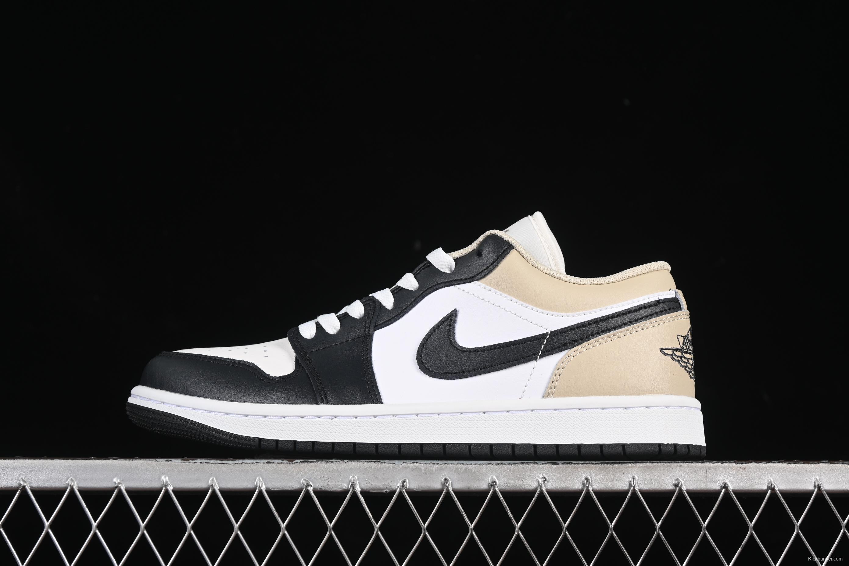 Nike Air Jordan 1 Low Retro Casual Sneakers in Cream White - 553558-153