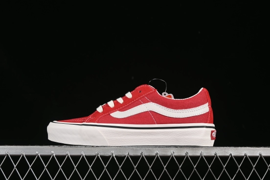 Vans Sk8-Low White Red Anti-Slip Casual Skate Shoes - VN0A4UWIXGJ