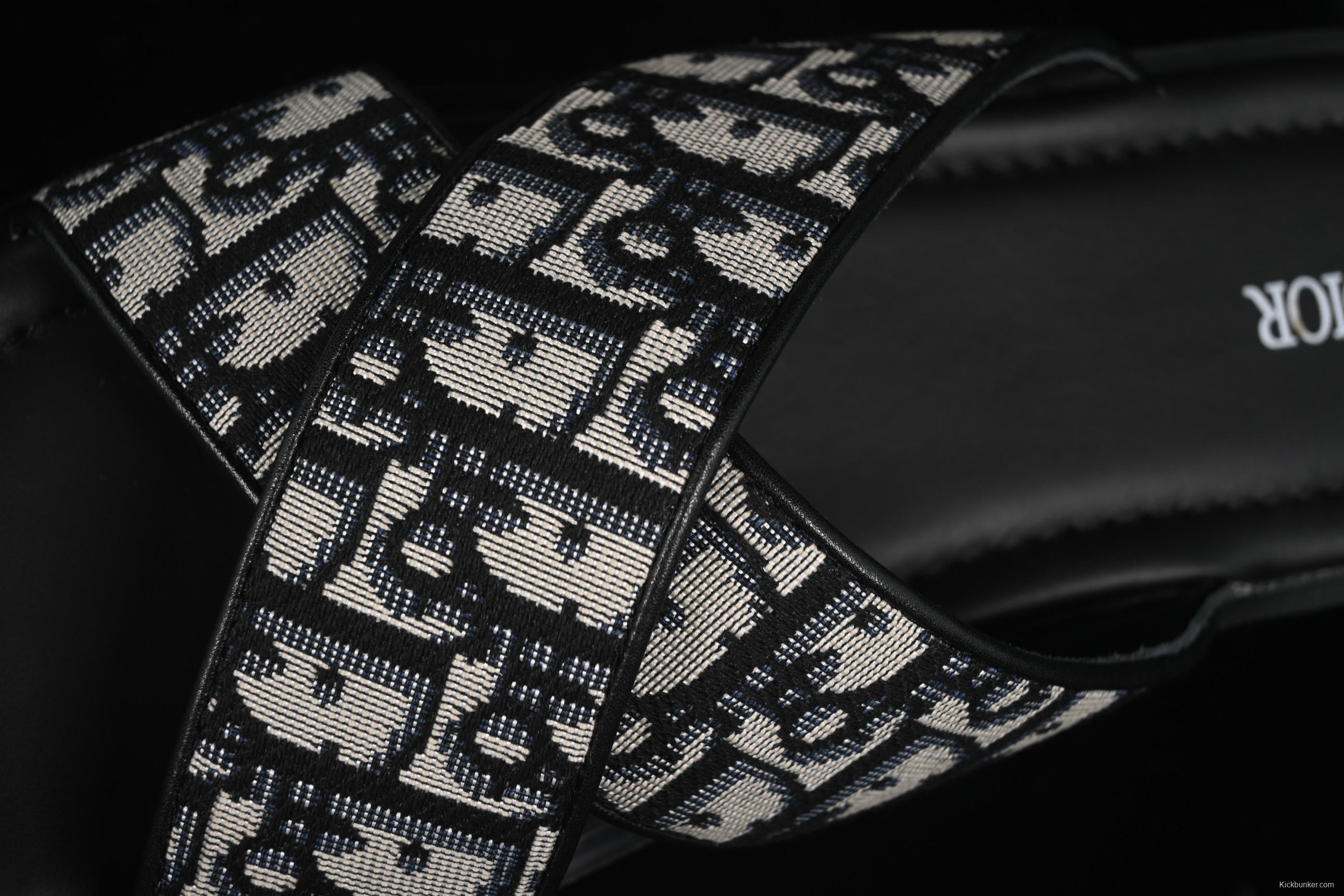 Dior Alias Oblique Summer Men's Slip-On Loafers with Cross Strap Design - 3SA126ZSA