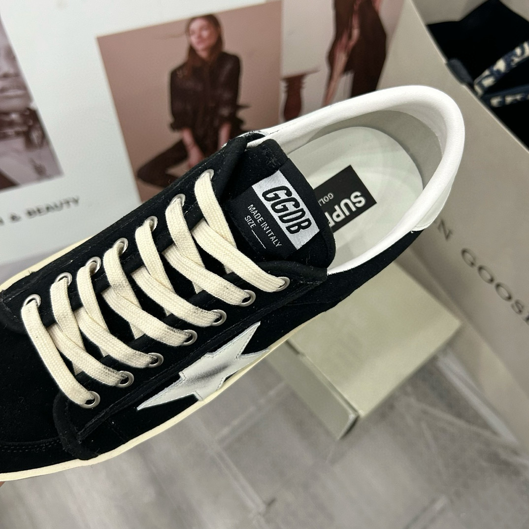 2024 Unisex GGDB Black White Suede Leather Low Top Sneakers MJ00260